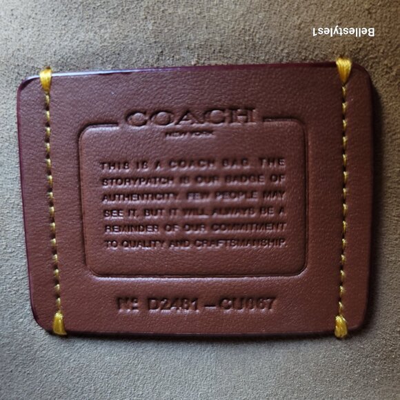 COACH Tabby Soft Suede & Leather Shoulder Bag With Rivets And Tooling- Peanut⭐ - Picture 15 of 16